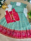 Ajd 8192 Bandhani Silk Foil Print Kids Wear Wholesale Market In Surat With Price